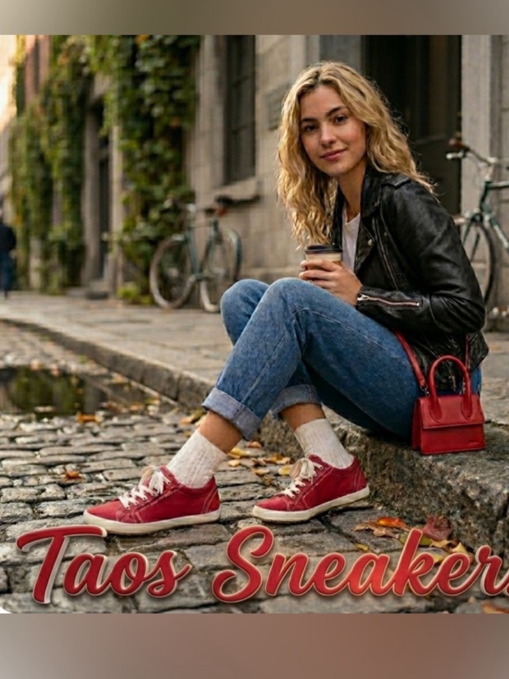 Taos Footwear Men's Low-Top Sneakers in Burgundy and White
